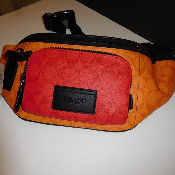 Coach Men’s Blocked Signature Canvas Track Belt Bag—C9892 - Picture 1 of 7